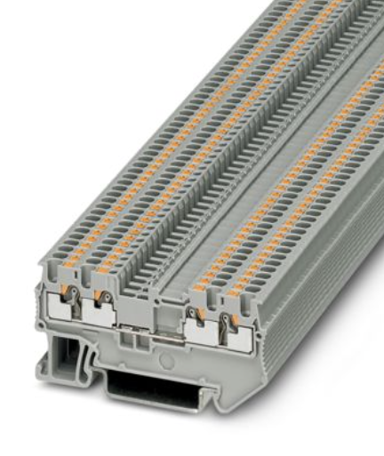 3208197 Borne de paso, tensión nominal: 500 V, corriente nominal: 17,5 A, número de conexiones: 4, tipo de conexión: Conexión push-in, Sección de dimensionamiento: 1,5 mm2, sección: 0,14 mm2 - 1,5 mm2, clase de montaje: NS 35/7,5, NS 35/15, color: gris