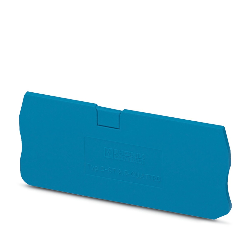 Tapa Final marca PHOENIX CONTACT Serie D-ST 2.5-QUATTRO BU; Medidas 72.2x2.2x29.1mm Color Gris    