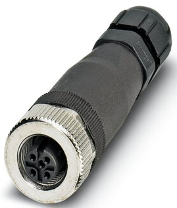 SACC-M12FS-4CON-PG7-M SKIN - Conector hembra para sensores/actuadores, recto, 4 polos, M12, codificado A, conexión por tornillo, moleteado metálico, prensaestopas Pg7 SKINTOP®