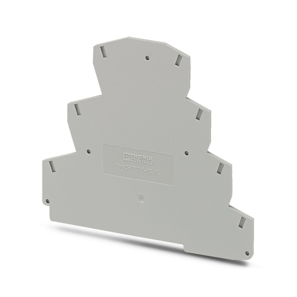 Tapa Final marca PHOENIX CONTACT Serie D-PT 2,5-PE/3L; Medidas 99.5x2.2x88mm Color Gris    