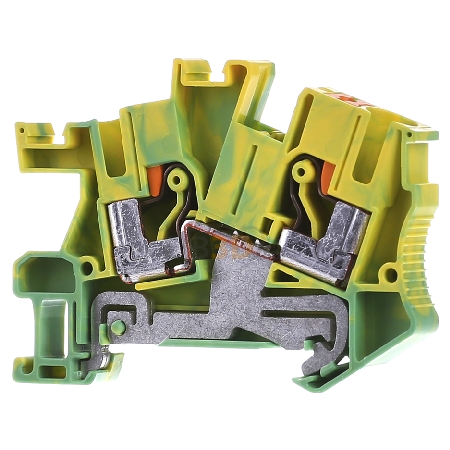 Bornera 6mm² de tierra marca PHOENIX CONTACT Serie PTI 6-PE; Calibre 20-8AWG Nivel 1 Conexión push in  