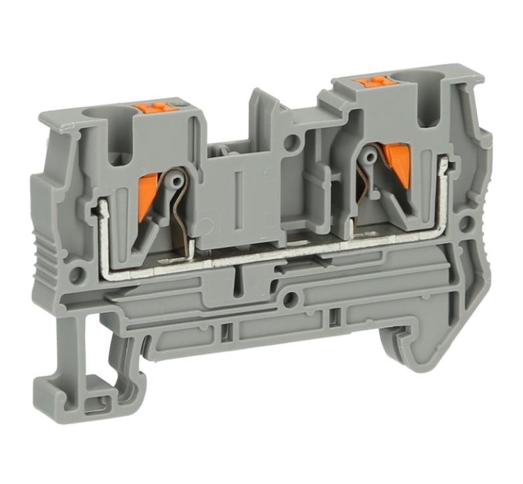 Bornera 4mm² marca PHOENIX CONTACT Serie PT 4; Amperaje 32A calibre 24-10AWG Nivel 1 Conexión push in