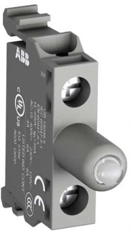 Bloque LED marca ABB Serie MLBL; Bobina 24VAC/DC Color Rojo   