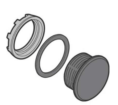Tapón ciego 22mm marca ABB Serie MA1; Color Negro    
