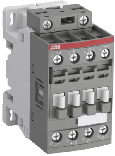 Contactor marca ABB Serie AFC; Amperaje 9A Polos 3 Potencia(kW) 4kW Potencia(HP) 5HP Bobina 230VAC Contacto Aux 1NO,NC 0. AFC09-30-10-80