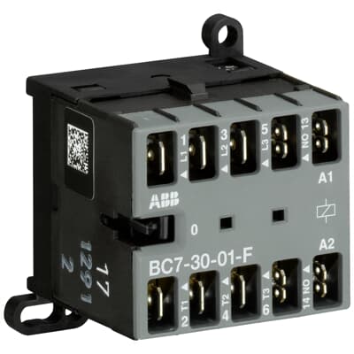 Contactor magnético BC7-30-01-F-01 Mini contactor 24VDC - 3 NO - 0 NC - Conexiones de clavija plana