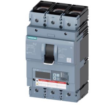 Disyuntor 3VA6 UL Frame 400, capacidad de corte clase M, 35 kA a 480 V, 3 polos, protección de línea ETU560, LSIG, In = 400 A, protección contra sobrecarga Ir = 160 A ... 400 A, protección contra cortocircuitos Isd = 0,6...10 x In, Ii = 1,5...10 x In, protección del conductor neutro opcional con transformador de corriente externo; hasta un 160 % de protección contra fallos a tierra IG = 0,2... 1 x In, tg = 0,05-0,8 s, conexión de cable en ambos lados.