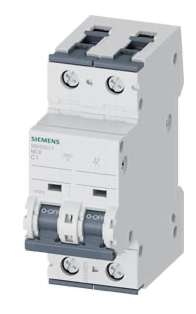 5SY6201-7 Mini Breaker para riel din Automático magnetotérmico 400V 6kA, 2 polos, C, 1A, T=70 mm