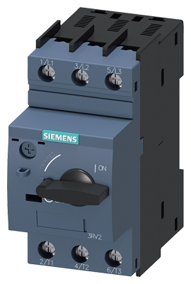 Guardamotor marca Siemens serie SIRIUS 3RV2; Amperaje 1.4 - 2A Polos 3 Tamaño S00