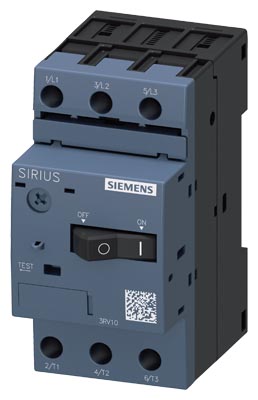Guardamotor marca Siemens serie SIRIUS 3RV1; Amperaje 7 - 10A Polos 3 Tamaño S00