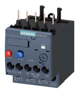 3RU2116-1FB0  Relé de sobrecarga 3,5...5,0 A térmico para protección de motores tamaño S00, clase 10 para montar en contactor Circuito principal: atornillable circuito auxiliar: atornillable Rearme manual/automático