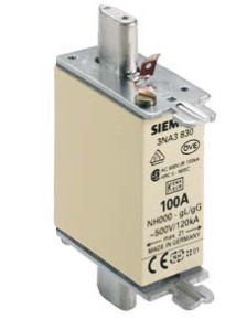 3NA3830 fusible LV HRC, NH000, Entrada: 100 A, gG, Un CA: 500 V, Un CC: 250 V, Indicador frontal, terminales de agarre activos
