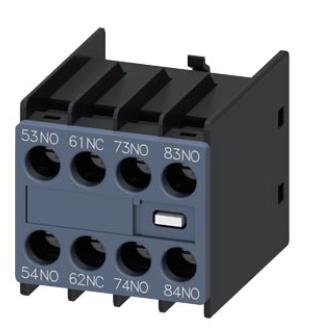 3RH2911-1XA31-0MA0 bloque de contactos auxiliares, por el frente, 3 NA + 1 NC, 53/54, 61/62, 73/74, 83/84, circuito: 1 NA, 1 NC, 1 NA, 1 NA, borne de tornillo, para contactores 3RT2 y contactores auxiliares 3RH2