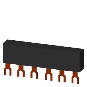 3RV1915-1AB Barras colectoras trifásicas Distancia modular de 45 mm para 2 interruptores Conexiones en forma de horquilla