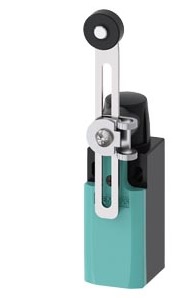 Limit Switch Caja de plástico segun EN 50047, 31mm Conexión del dispositivo 1 x (M20 x 1,5) contacto de acción lenta 1NO / 1NC, palanca giratoria de longitud ajustable derecha / izquierda ajustable con rodillo de plástico 19mm POSITION SWIT