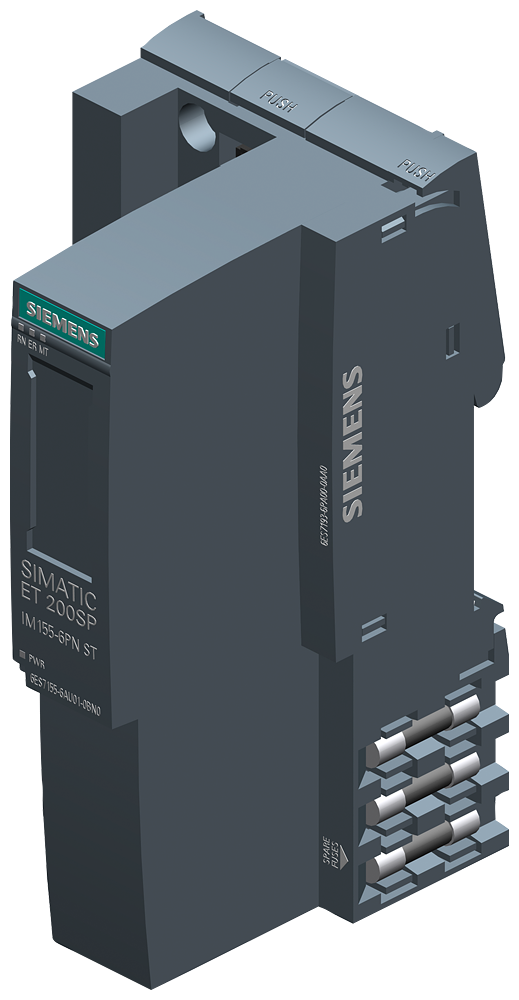SIMATIC ET 200SP, módulo de interfaz PROFINET IM 155-6PN Standard, máx. 32 módulos de E/S y 16 módulos ET 200AL, intercambio en caliente individual, incl. módulo de servidor (6ES7193-6PA00-0AA0)
