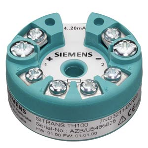 7NG3211-0NN00  Convertidor de temperatura SITRANS TH100 para Pt100 para montar en el cabezal tipo B (DIN 43729) Conexión a dos hilos 4...20mA, programable, sin aislamiento galvánico Sin protección contra explosiones