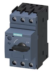 Guardamotor marca Siemens serie SIRIUS 3RV2; Amperaje 2.8 - 4A Polos 3 Tamaño S00 Clase 10