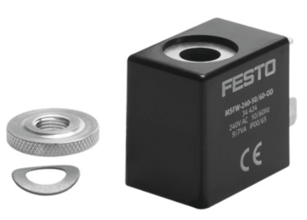 Bobina de Solenoide sin conector marca FESTO Serie MSFW; Bobina 110VAC        