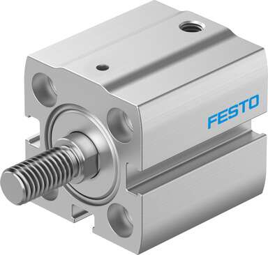 Cilindro neumático Normalizado marca FESTO Serie AEN; Diámetro pistón 20mm Carrera 10mm Rango presión 0.6- 10bar/8.7-145Psi  Acción Doble Efecto