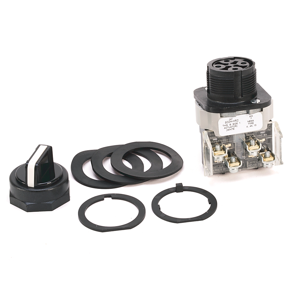 800H-HR2A Selector marca ALLEN BRADLEY 2 posiciones, sostenido, 30mm