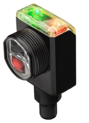 Sensor 42AF RightSight, Retrorreflectivo polarizado, LED rojo, funcionamiento con CC en luz y oscuridad, PNP o NPN automático (IO-Link), sin ajuste, 0,025...10 m (0,03...33 pies) con reflector 92-125, conector micro CC de 4 pines integrado (M12), 1 ms, 10-30 V CC, sí