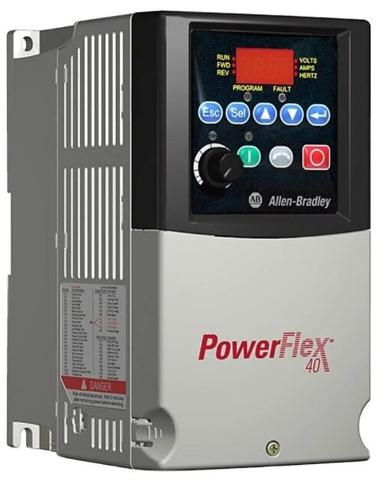 Variador de Frecuencia marca ALLEN BRADLEY Serie PowerFlex 40 AC; Alimentación 480VAC Potencia(kW) 1.5kW Potencia(HP) 2HP Trifasico Amperaje 4A
