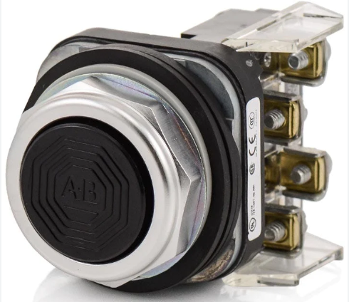 Pulsador marca ALLEN BRADLEY Serie 800T; Color Negro No Iluminado momentáneo Diámetro 30mm rasante Contactos 1NO Contacto 1NC   