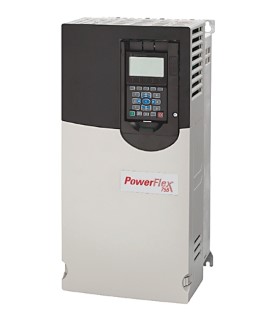 Variador de frecuencia PowerFlex 755, con Ethernet/IP integrado, protección estándar, refrigeración por aire forzado, entrada de CA con terminales de CC, tipo abierto, 15,4 A, 7,5 kW ND, 5,5 kW HD, 400 VCA, trifásico, bastidor 2, filtrado, puente CM instalado (preferible), transistor DB, sin HIM.
