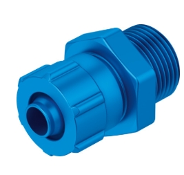 2033  Racor de unión rápida CK-3/8-PK-9 Conexión neumática 1 Rosca exterior G3/8 Conexión neumática 2 Para boquilla estriada diámetro interior 9 mm