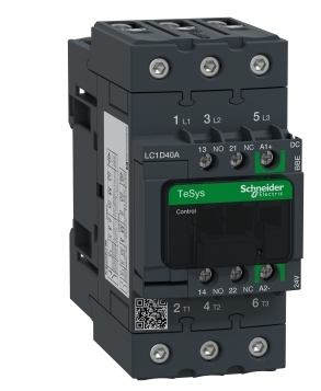 LC1D40ABBE Contactor - 3 Polos - 18.5kW/20HP /400V - 40A AC-3 - 24VDC - 1 NA + 1 NC