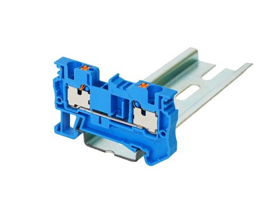 Bornera 4mm² marca DINKLE Serie DP; Amperaje 30A Calibre 24-10AWG Nivel 1 conexión Push-in     