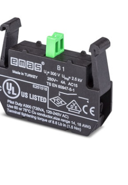 Bloque de Contactos marca EMAS Serie B; Contactos 1NO     