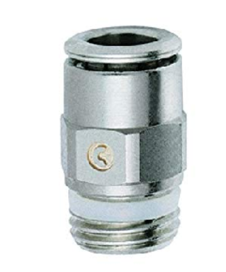 Racor Super Rápido / unión Recta – Perno macho marca CAMOZZI Serie 6000; Diámetro 8mm Diámetro Rosca G1/8       
