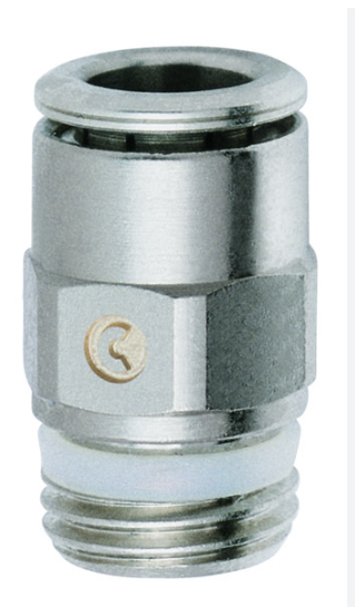 Racor Super Rápido / unión Recta – Perno macho marca CAMOZZI Serie 6000; Diámetro 12mm Diámetro Rosca G1/4       