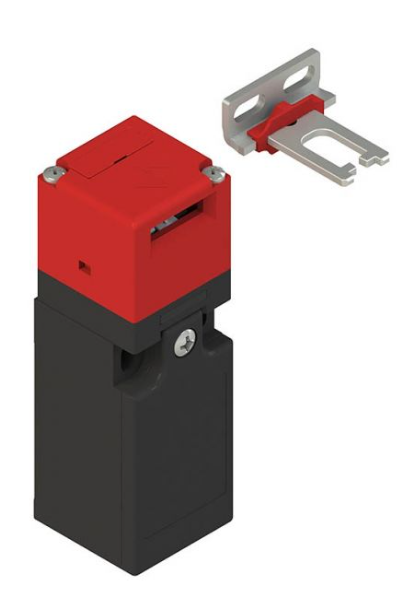 Interruptor de seguridad con Actuador Separado marca PIZZATO Serie FR; Fuerza de Enganche 10 N Entrada Roscada PG 13.5 Contacto 1NO Contacto 1NC     