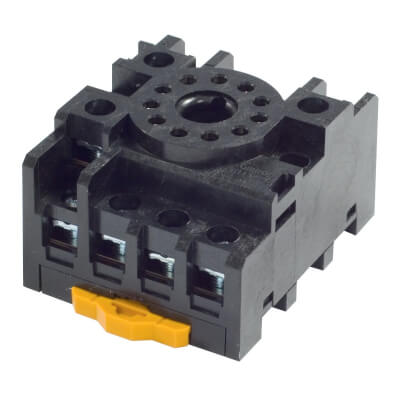 RELAY SOCKET 11 POSITION 10 AMP 250 VAC SCREW TERMINAL DIN RAIL MOUNT