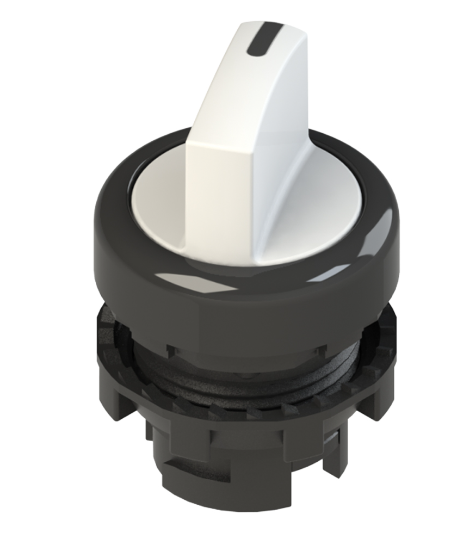 E2 1SL12EVD21AB Illuminated short handle selector, 2 positions white with marking