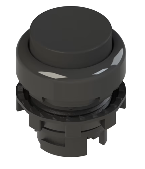 Pulsador marca PIZZATO Serie E2; Color Negro No Iluminado momentáneo Cabezal Salienre Diámetro 20mm     
