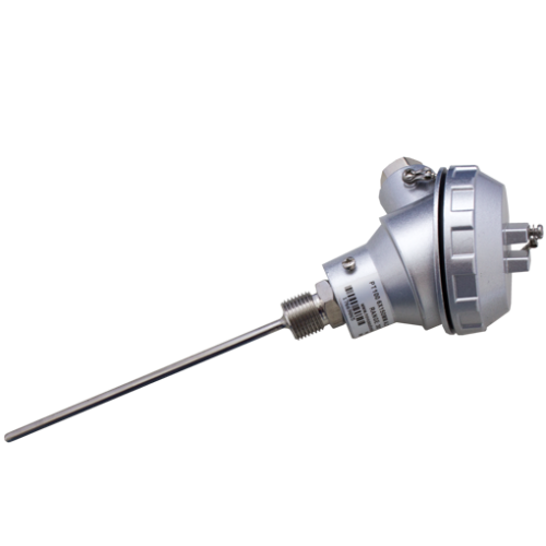 Sensor de temperatura - Termocupla con Cabezote forma J marca JUMO Serie 901030; Tipo Termocupla J Longitud 10in / 250mm Diámetro 6mm conexión rosca G1/2     