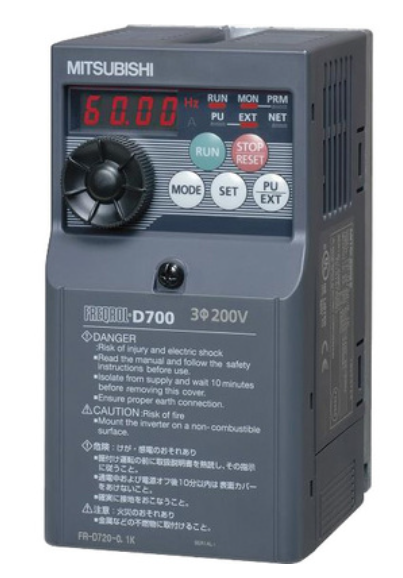 Variador Mitsubishi Inverter FR-D700 Series 0.4 kW (kVA) : 0.9 (A) : 1.2 Three-phase 380 to 480V