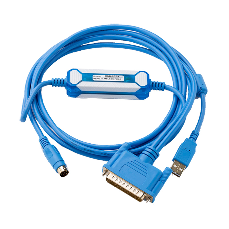 Cable de programación PLC USB-SC09-FX para MITSUBISHI MELSEC FX PLC a RS422 Adaptador