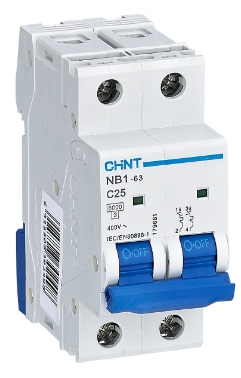 [180321] Breaker para Riel Din Chint polos 2 1A NB1-63 2P C1 6kA