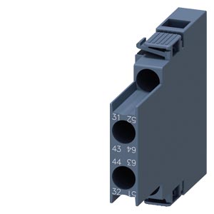 Bloque de contactos auxiliares lateral, 1 NA + 1 NC Vía de corriente 1 NC, 1 NA para 3RH y 3RT borne de tornillo R: 31/32, 43/44 L: 51/52, 63/64