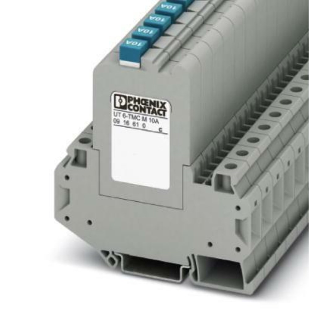 Breaker para Riel Din marca Phoenix Contact Serie UT 6; Amperaje 10A Polos 1 Voltaje 28VDC/230VAC      