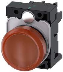 Luz Piloto Color Ámbar / Naranja, con soporte marca Siemes Serie 3SU; 22mm 110VAC