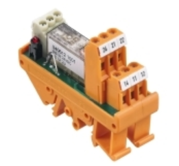 Relé de Control c/base marca Weidmüller Serie RS; 4A, Bobina 24-48VAC/DC Contactos CO 2, Salida 250VAC brida-tornillo (Alternativo: 2662880000)   