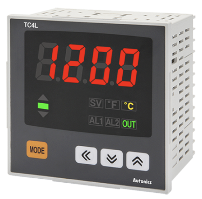 Control de Temperatura, 4 Digitos, Entrada: Termocuplas J - K, Pt-100, Modos de Control ON-OFF, Proporcional, PID, PD, PI,  Salida  Rele / SSR, 1 Evento de salida NA, Alimentacion   100-240 VAC. W96 X H96 x L64,5 mm