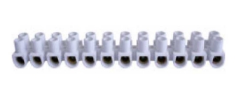 JS-6A BLOQUE CONECTOR DE EMPALME DE 6A 12POLE 380VAC 6mm² (10AWG) 80°C H14 x W115 x D16mm