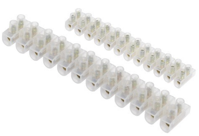 Regleta Bornera de Empalme marca EBCHQ Serie JS; Amperaje 15A Polos 12P calibre 8AWG Voltaje Máx 380VAC     